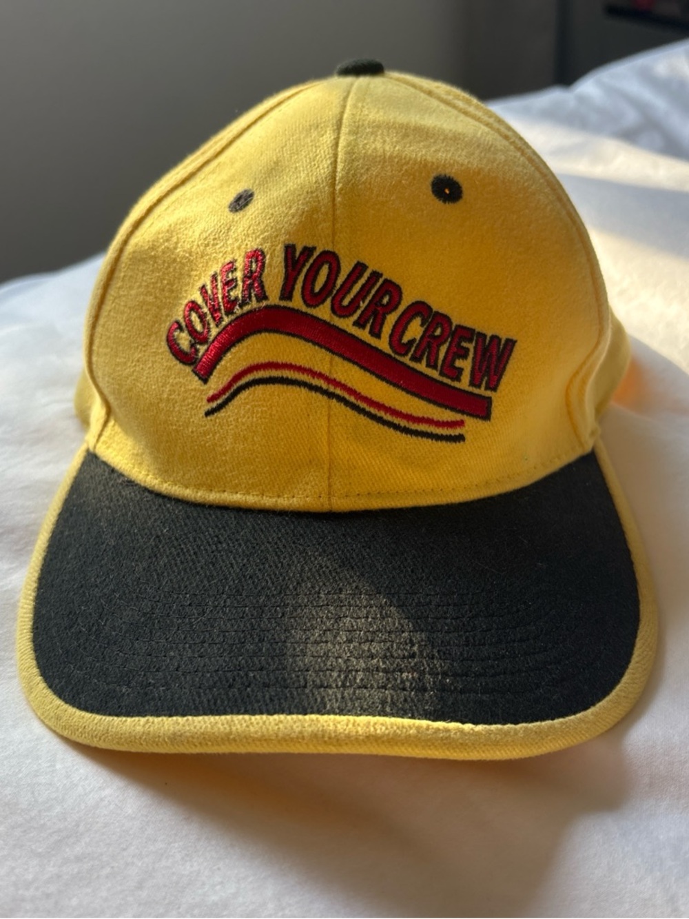 Cover Your Crew Yellow and Black Embroidered Baseball Cap